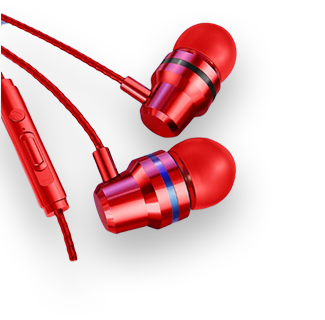 3.5mm Wired Stereo Earpiece (Red)