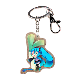 Hatsune Miku with LEEK Acrylic Keychain