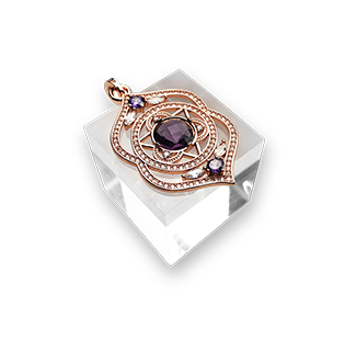 THIRD-EYE Chakra Pendant Rose Colored Sterling Silver Necklace