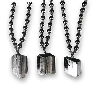 Nunatak Natural Black Tourmaline Ore Chakra Healing Gemstone Pendant Necklace 10pcs