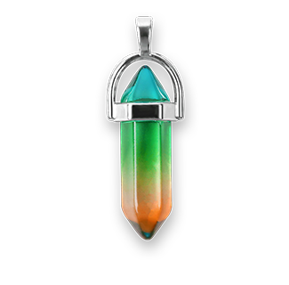 Natural Stone Hexagonal Quartz Crystal Chakra Pendant (Rainbow)