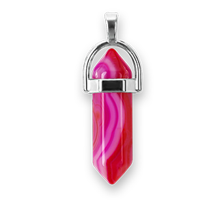 Natural Stone Hexagonal Quartz Crystal Chakra Pendant (Sweet Pink)