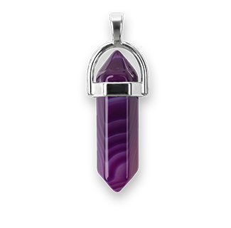 Natural Stone Hexagonal Quartz Crystal Chakra Pendant (Luxury Purple)