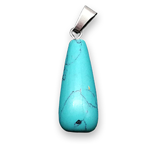Oval Long Tears Water Drop Chakra Stone Pendant (Turquoise)