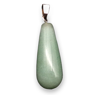 Oval Long Tears Water Drop Chakra Stone Pendant (Green Aventurine)
