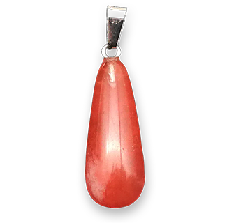 Oval Long Tears Water Drop Chakra Stone Pendant (Red Cherry Quartz)