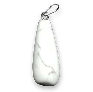 Oval Long Tears Water Drop Chakra Stone Pendant (White Turquoise)