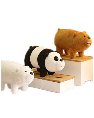  CN Our Bare Bear Plush Toys Three Base Bear ULTRAGROW Figurines 