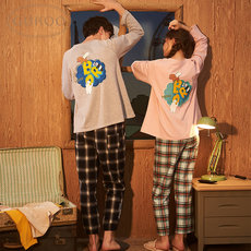 Gukoo The Shell We Bare Bear Spring/Autumn Cotton Couple Pajamas