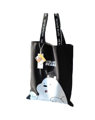 Miniso We Bare Bears Canvas Tote Shoulder Sling Bag
