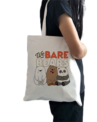 We Bare Bears Cartoon Printed Leisure Handbag