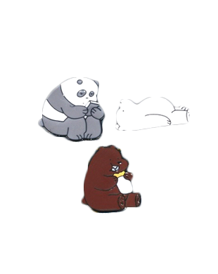 We Bare Bears Cartoon Brooch Pin